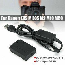 LP-E12 Power Charger Cable ACK-E12 DR-E12 Dummy Battery For Canon EOS M2 M50
