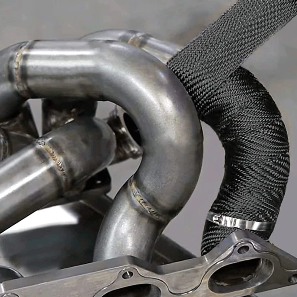 Tubo de escape de coche envoltura vidrio aislante cinta de fibra 1,5 m aislamiento térmico accesorio Foto 3 de 4