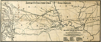 1860 Map Pikes Peak Gold Rush Mining Regions Mines Colorado Wall Poster History