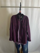 Wrangler Plaid Black Collar Western LONG SLEEVE SHIRT Large L 16.5 x 35/36