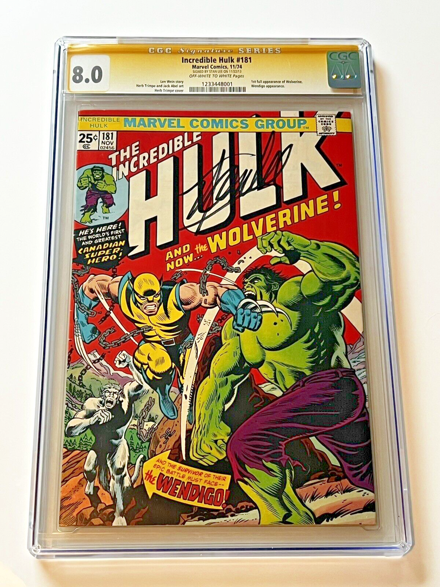 アメコミリーフ The Incredible Hulk #181 CGC 9.8 Incredible Hulk #181 Marvel 1974 1st App. Wolverine CGC 8.0