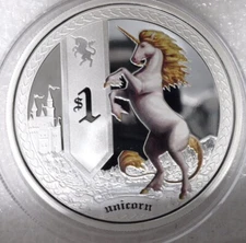 TuValu 2013 Mythical Creatures Unicorn $1 Silver Proof Coin  "The Perth Mint"