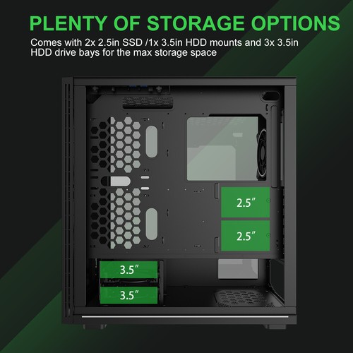 GAMEMAX View Mid-Tower E-ATX Gaming PC Case w/4X ARGB Fan & 2X ARGB LED Strip - Picture 7 of 9