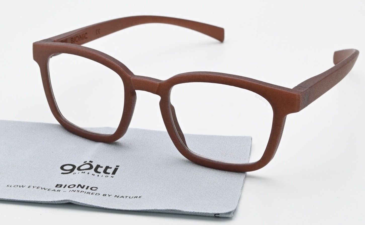 Румяна GÖTTI BIONIC Brille Brus Матовые Коричневые Viereck Leicht Nachhaltig Swiss M New