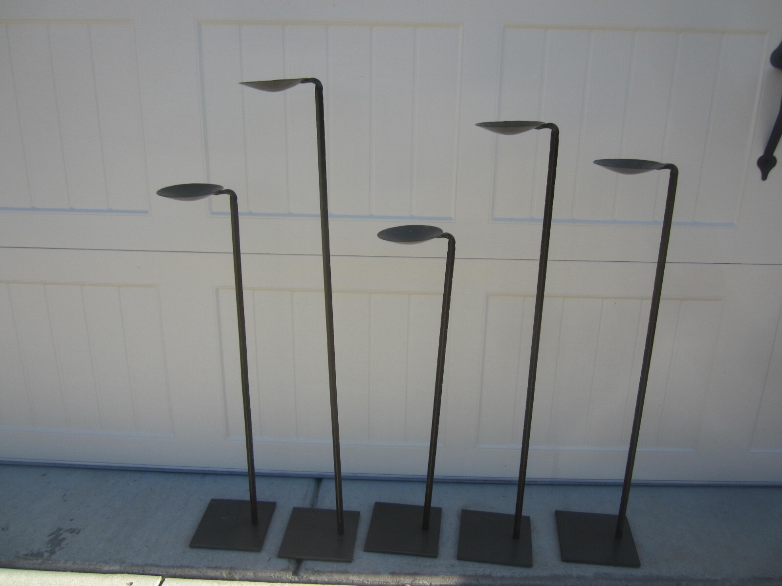VTG French Cottage Tall Floor Metal Candlestick Holders Set of 5 Votive 36" 33"