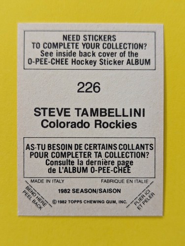 1982-83 O-Pee-Chee HNL Hockey Stickers OPC U-Pick - Picture 432 of 500