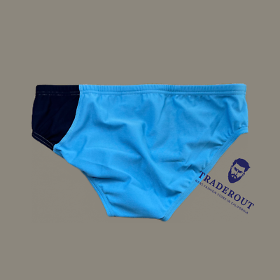 Speedo Men azure blue nasymmetrical colorblock swim Brief Swimwear