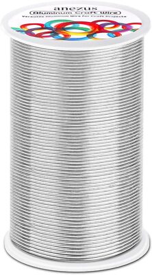 540 Feet Aluminum Wire, Anezus Bendable Craft Metal Wire 18 Gauge Flexible Beadi