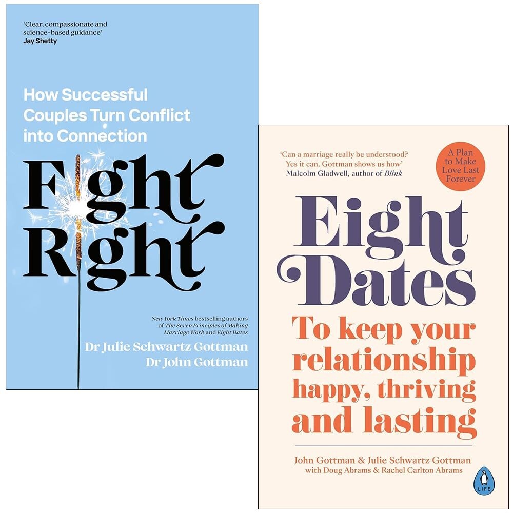 Fight Right, Eight Dates 2 Books Collection by Dr John & Julie Schwartz Gottman