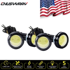 4 White Eagle Eye LED Daytime Running DRL Backup Light Car Rock Lamp DC 12V