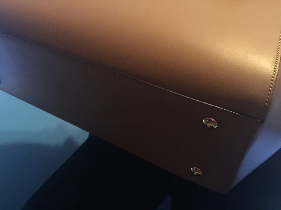 BOLSO DE MANO ESTILO TRAPECIO BRONCEADO MIEL 46 CM ITALIANO RUGA/GAMUZA PIEL CALIZA MONEDERO Foto 4 de 4