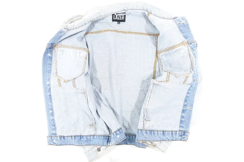 LAZER FADED BLEACHED BLUE XL TRUCKER DENIM JEAN JEANS JACKET MENS NWT NEW image 4
