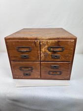 VINTAGE 4 DRAWER WOOD CARD CATALOG - 15.5' x 15' x 6.5'