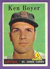 1958 Topps - #350  Ken Boyer - St. Louis Cardinals - Vg+