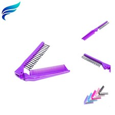 Portable Travel Folding Hair Brush Compact Pocket Double Headed Anti-static Comb
