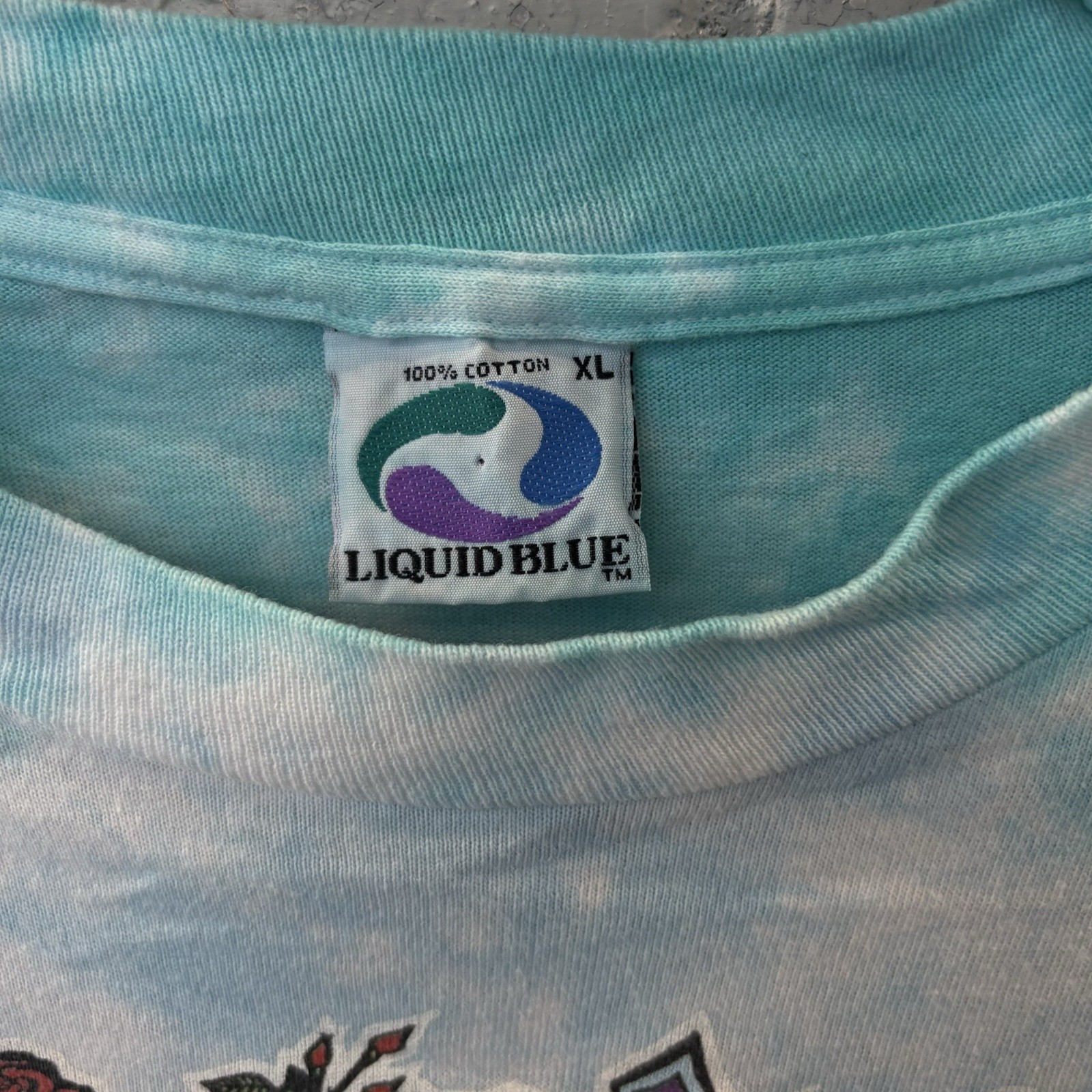 Vintage grateful dead shirt 1993 April Fools Concert Liquid Blue Tie Dye Xl image 3