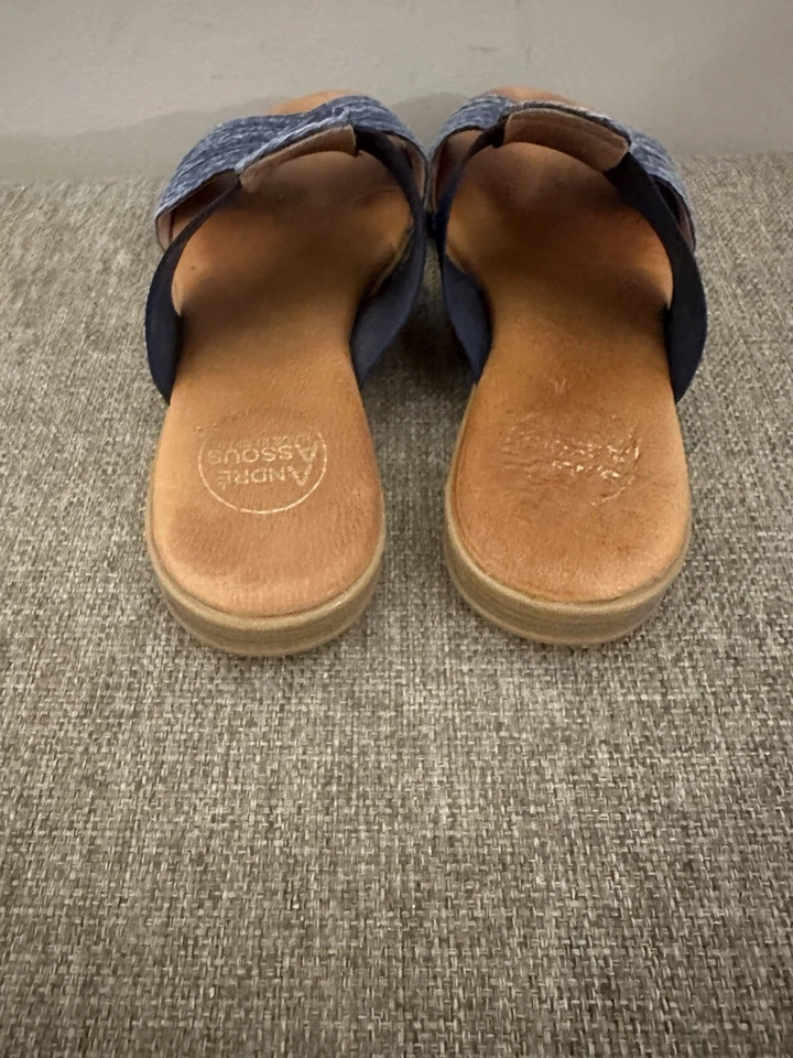 Sandalias Andre Assous de cuero azul talla 8 Foto 4 de 4