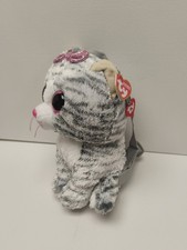 Ty Beanie Boo Kiki Grey Cat 12" 30cm Plush Backpack Purse Adjustable Straps New