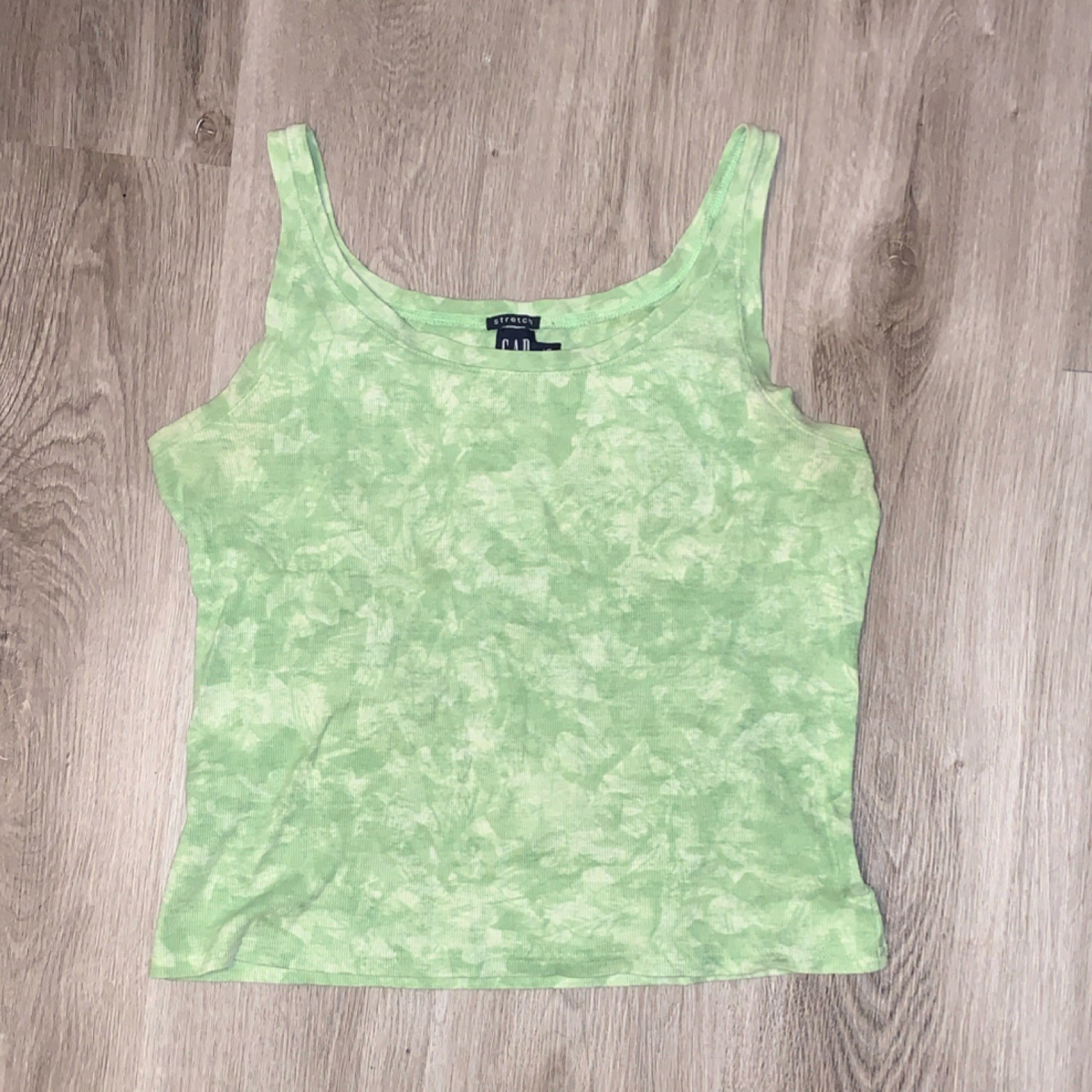 Gap Women's Green Cotton/Spandex Stretch Scoop Neck Sleeveless Tank Top L