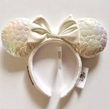 Disney- Parks Icon Quilted Iridescent Loungefly Minnie Mickey Ears Bow Headband