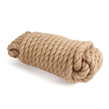 Jute Rope 3/4 inch x 50 ft, Natural Thick Twisted Rope 3/4in x 50ft