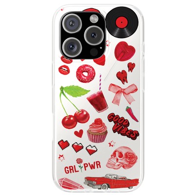 Design Case For Apple iPhone (16,15,14,13,12,11,X,8,7),Cherry Collage Print