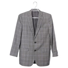Brooks Brothers Fitzgerald Blazer 40L Black Blue Houndstooth Wool Silk Jacket