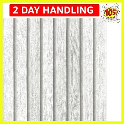 15.8x394 Beadboard Peel and Stick Wallpaper Removable Pre Pasted White Wood S...
