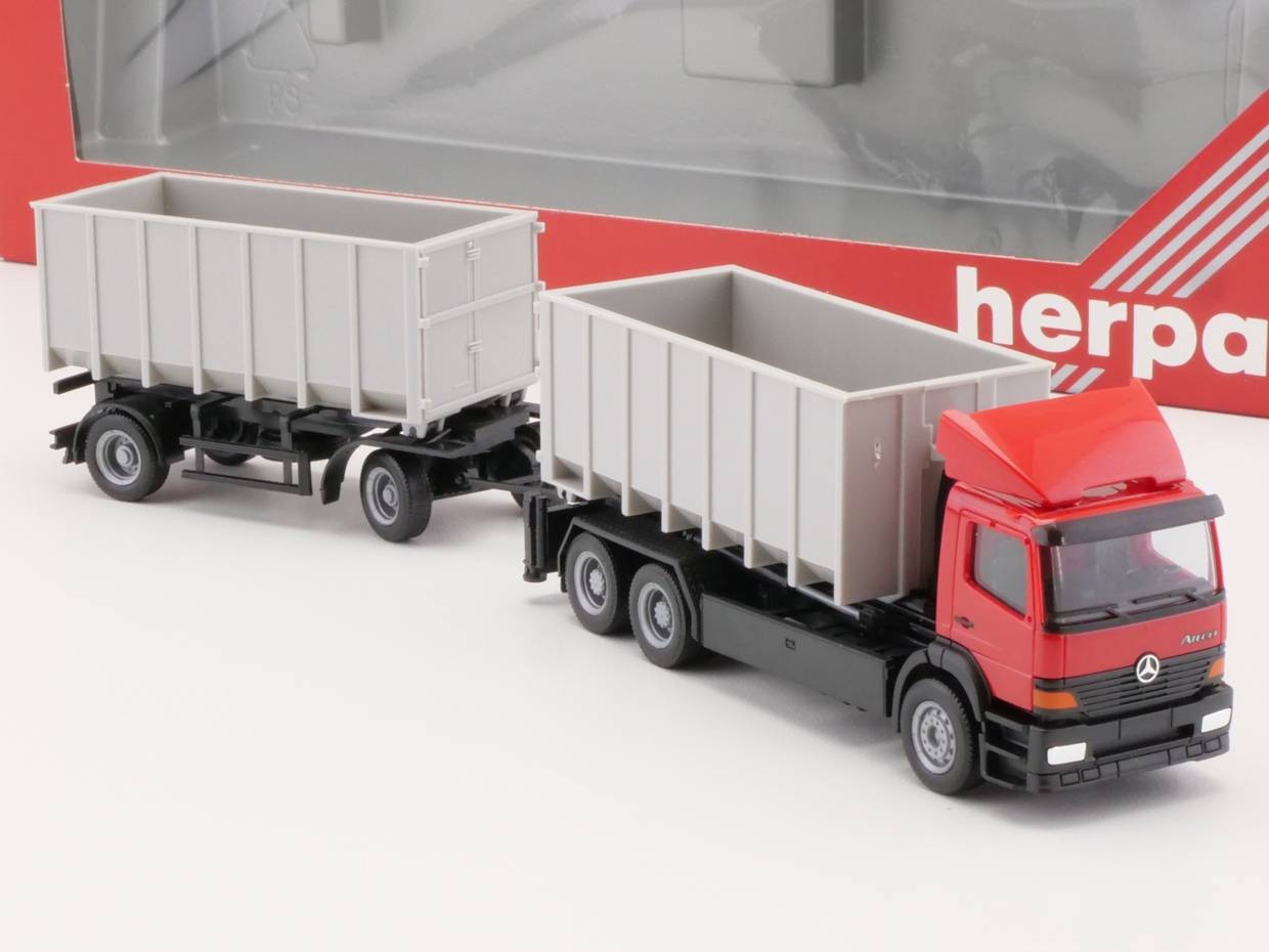 Herpa 147781 Mercedes MB AT Dump Truck Trailer 1:87 Mint! OVP 1704-16-53