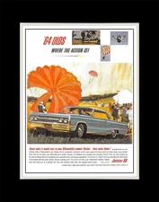 1964 Oldsmobile Jetstar 88 64 Olds Where the Action is - Matted for 11x14 Frame
