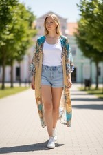 Leopard jungle animal duster kimono One Size