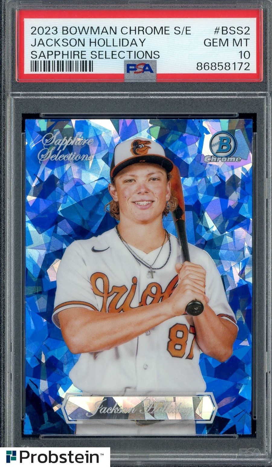 2023 Bowman Chrome Sapphire Selections Jackson Holliday RC Rookie PSA 10
