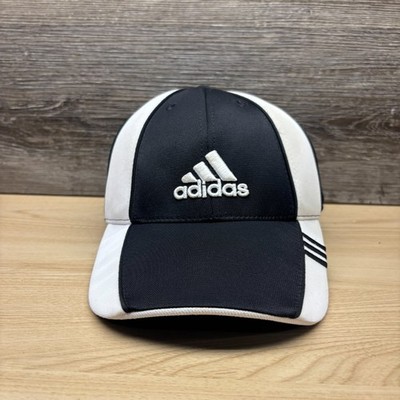 Adidas Hat Cap Strap Back Black White Performance Athletic Running Sport Golf