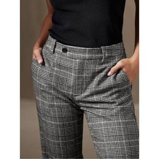 Banana Republic Black Brooke Plaid Pants Trousers NWT Size 6 High Rise Straight