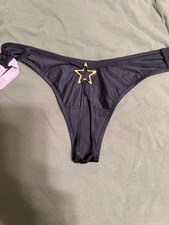 Victoria's Secret Luxe Star Charm Double V-String Thong NWT HTF Rare Size Medium