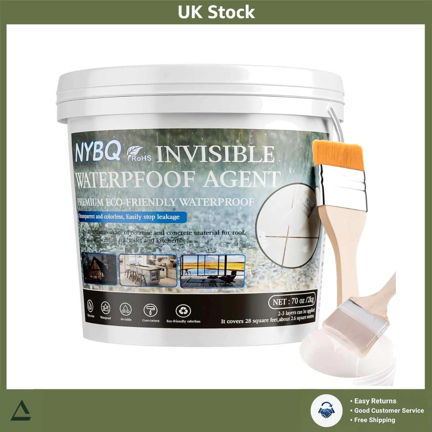 Invisible Waterproof Anti-Leaking Sealant Agent Coating 70oz Kit