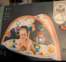 Baby Gym Play Mat, 8-In-1 Tummy Time Mat & Ball Pit with 6 Toys, Washable Baby A