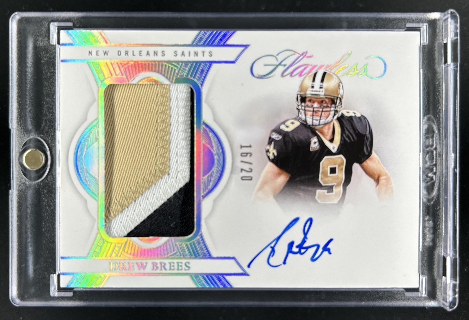 2025 Panini Flawless Drew Brees Patch Auto Autograph Silver #/20 Saints