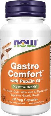NOW Gastro Comfort with PepZin GI, For Digestive Health, 60 Veg Caps