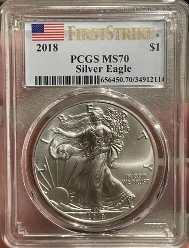 2018 Silver Eagles PCGS MS-70 Silver Eagle First Strike Free Shipping Perfect