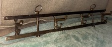 Vintage 4 Double Hook Brass Wall Hanger Hat C...