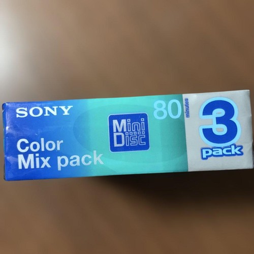 Sony Mini Disc 80min Confezione da 3 Colori Mix; Blu Zaffiro Verde Smeraldo Nero Usato - Foto 3 di 4