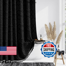 Dynamene Stall Fabric Shower Curtain, 48x72 inch Narrow Boho Tufted Geometric St