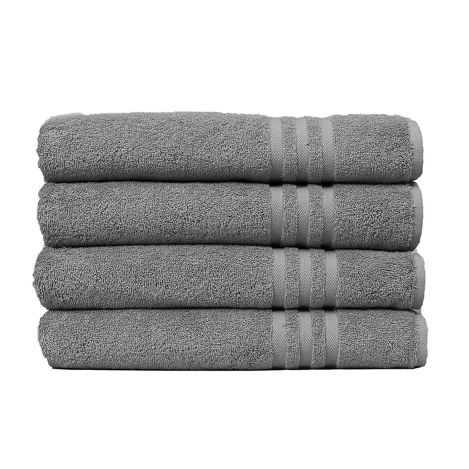 100% Cotton Bath Towels Set of 4 - Soft & Absorbent Bathroom Towels