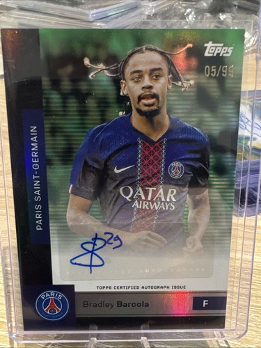 Topps PSG Team Set 2025 Bradley Barcola Autograph #/99 Paris Saint Germain