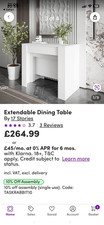 dining table extending new from Wayfair white in colour and assembled 16/5/26