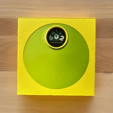 Vintage Yellow & Green Hanson Bathroom Scale Space Age Retro MCM Kitcsh Pop Art
