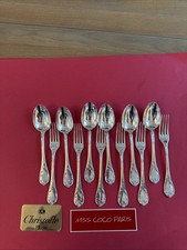 Posate Tavola 12P Christofle Francia Marly 20.5CM Metallo Argento Molto Bel (