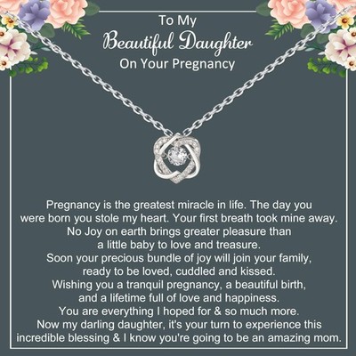 New Mom Gifts for Pregnant Daughter, First Time Mom Gift, Sterling Silver Infini