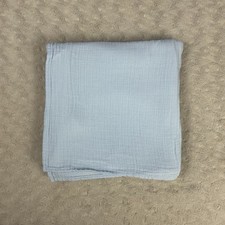 Nuby Solid Blue Baby Swaddle Blanket Muslin Cotton Thin